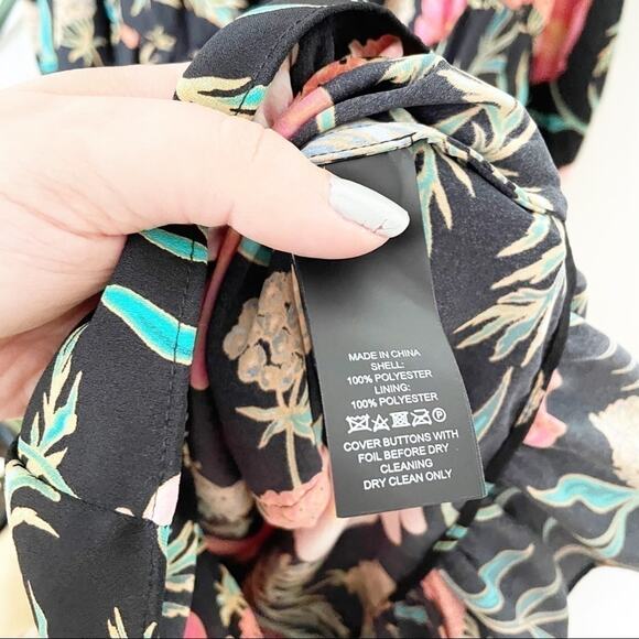 Kate Spade Black Floral Blossom Cold Shoulder Dress XS - Picture 6 of 10